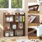 Costway 1/2 PCS 7-cube Bookcase Open Storage Shelf with Anti-tipping Kits for Living Room Walnut